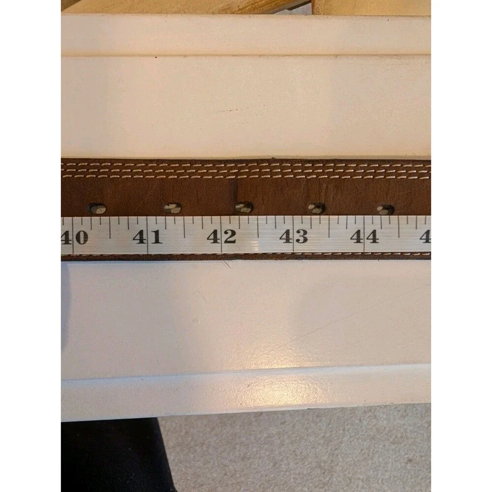 Carhartt Leather Belt Men's 42 Brown Silver Buckle Office Boho Casual Western